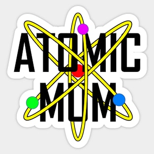 Atomic Mum Black Sticker